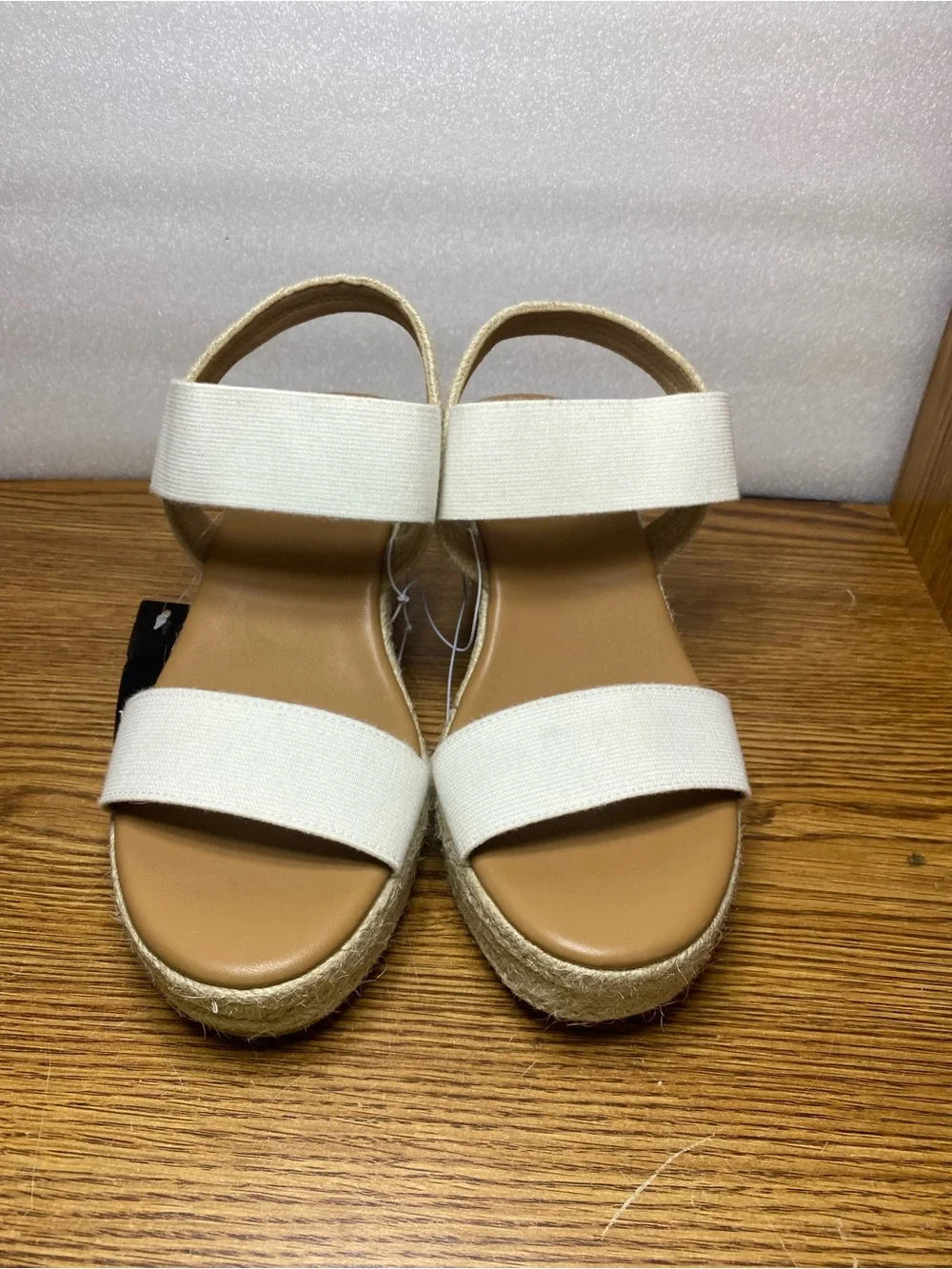 Torrid Women's Espadrille Wedge Sandals Ankle Strap Slip On White Size 11 New